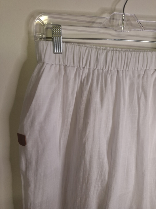 not branded Pants - White Straight-Leg Cotton Pants in White Size Med